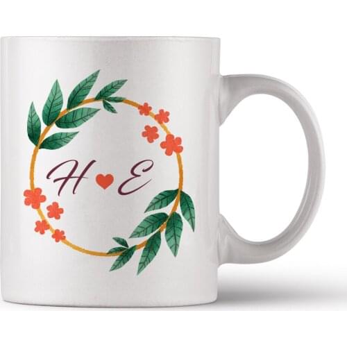 Personalized Love initials Porcelain Mug Coffee And Tea Cup Professional Design Gifts