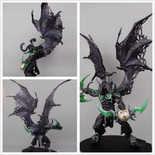 Hot Game WOW Demon Hunter Demon Form illidan Stormrage Statue PVC ACTION Figure Resin Collection Model Toy Gifts Doll