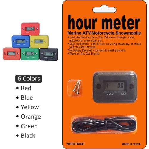 Protable Motorcycle Digital Meter Jet Ski Timer Accumulator Motorcycle Computer Hour Meter With battery Timer With Inductive