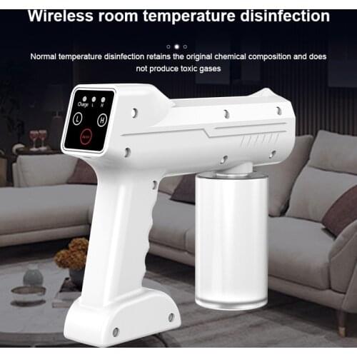 300ML USB Blue Light Wireless Electric Sanitizer Sprayer Disinfects Blue Light Nano Steam Spray Gun Sterilizing Nano Spray