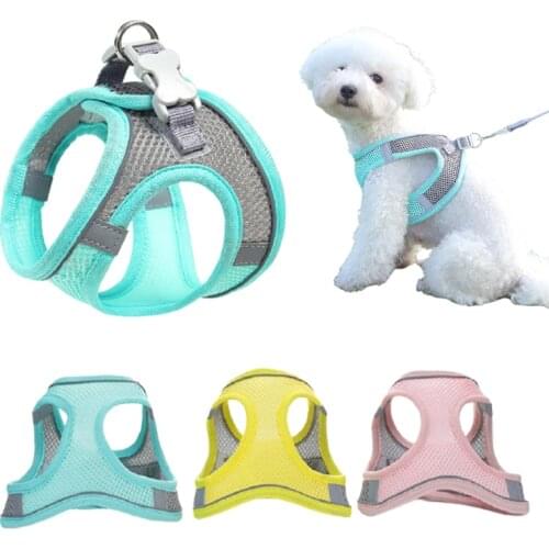 Dog Harness Leash Set Adjustable Puppy Cat Harness Vest French Bulldog Chihuahua Pug Outdoor Walking Lead Leash For Small Dogs