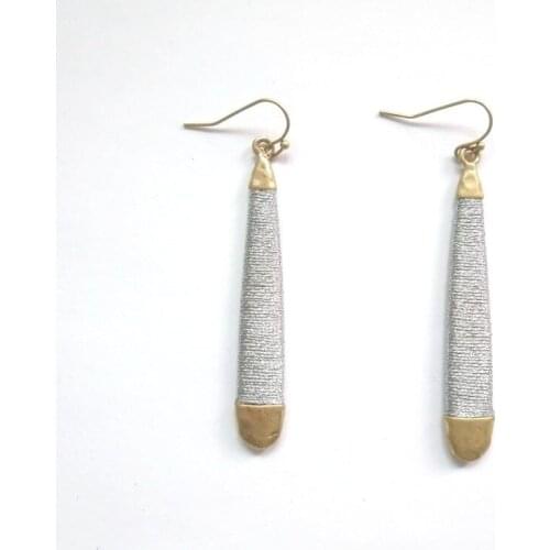 Handmade Gold Silver Color Wire Line Wrapped Metal Zinc Alloy Dangle Drop Earrings Long Spindly Statement Earrings Jewelry