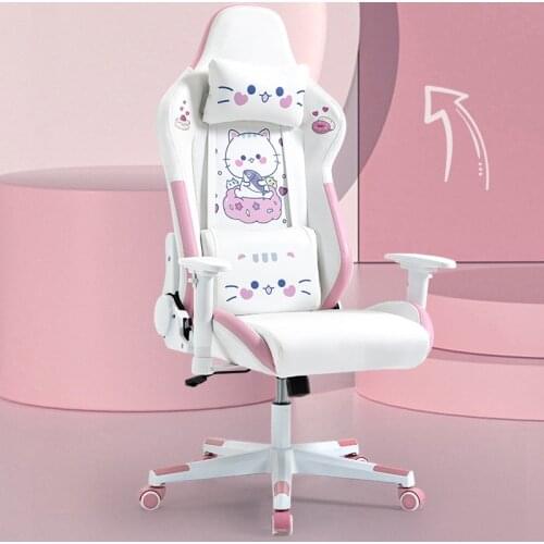 Fashion New Pink Computer Chair Cute Girl Gaming Chair Home Office Swivel Chair Net Red Anchor Live Game Chair компьютерный стул