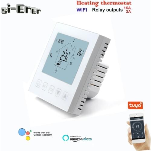 3A 16A Floor heating Room thermostat wifi for for water\electricity heat\water heat&boiler linkage,work with Alexa Google Home