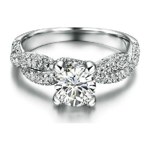 1 Carat White Gold 18K Vintage Four Prongs Permanent Simulate Diamond Wedding Ring Prevalent Royal Valentines Day Jewerly Gift