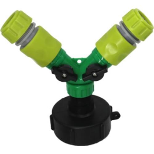 Y Shaped Quick Valved Connector IBC Tank Adapter Tap Connector Replacement Valve Fitting