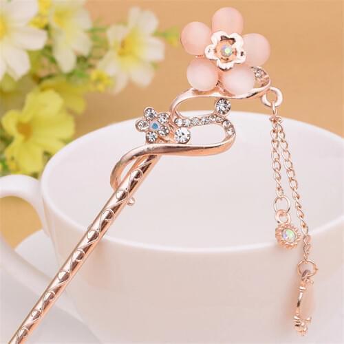 1PC Random Color Flower Hair Clips Headdress Bridal Wedding Pin Hair Accessories Handmade Hair Stick Hair Pins Hair Stick