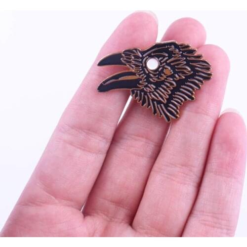 Eagle Head Badges On Clothes Brooch Lapel Pins On Backpack Bag Cartoon Animal Badge Jeanm Jackets Badges Accessories Stripe DIY