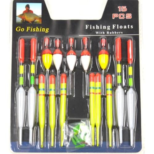 15pcs/set Fishing Float Bobber Rubber Attachment Rod Floats Tube Long Float Slips River Stream Carp Fishing Tackle Accessory