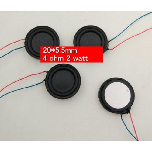 2PCS 20MM 4 ohm 2 watt 4R2W circle speaker Full range mini speaker 20*5.5MM with Connector line