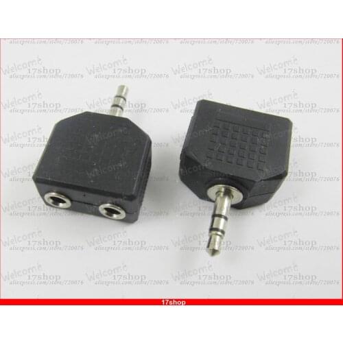 20pcs x 3.5mm 1/8" Male Plug Stereo to Dual 3.5mm Female Stereo Y Earphone Audio Adapter