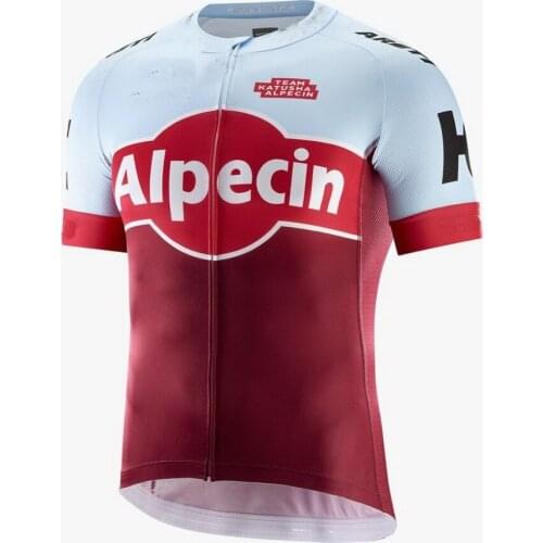 2018 KATUSHA ALPECIN Blue Red Mens Only Cycling Jersey Short Sleeve Bicycle Clothing Quick-Dry Riding Bike Ropa Ciclismo