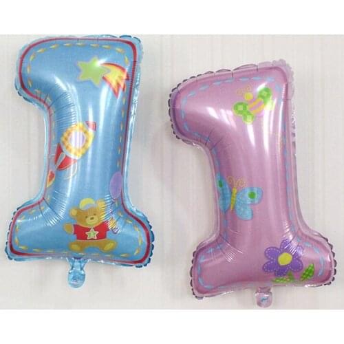 32-Inch Large Birthday Party Decoration Aluminum Film Balloon Digital 1 Aluminum Foil Balloon Wholesale