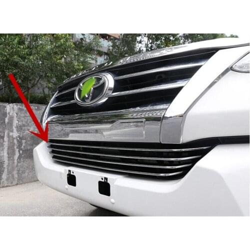 4PCS High Quality ABS Chrome Car Front Below Bumper Grille Cover Trim Cover For Toyota Fortuner 2016 2017 2018 2019 2020
