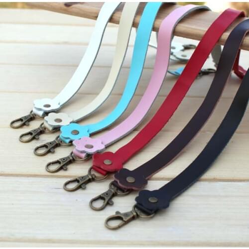 7 colors double-end flowers Thin soft Single layer leather Small handle bag strap purse frame bag handbag DIY accessories