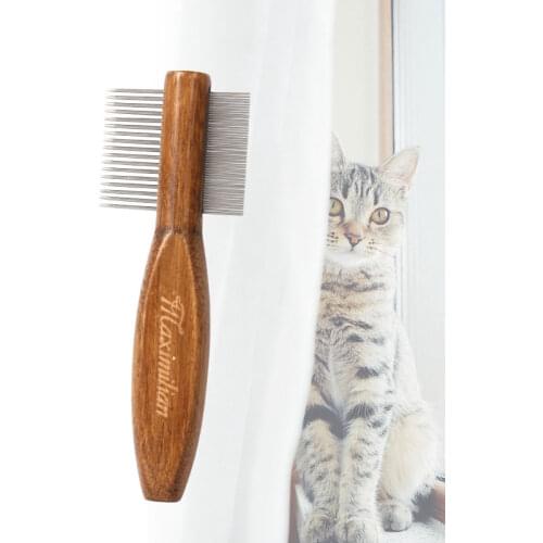Pet Grooming Accessories Wooden Handle Puppy Cat Dog Hair Remover Comb Pet Massage Hair Trimmer Comb Cleaning Brush Supplies