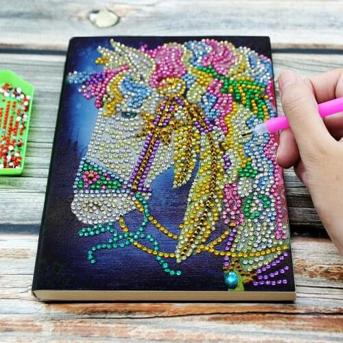 DIY diamond painting notebook color horse shaped A5 diary diamond art kit mosaic diamond embroidery 2020 new