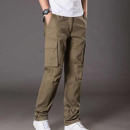 2021 New Cargo Pants Overalls Multiple Pockets Mens Casual Cotton Pants Men Trouser Cargo Pants