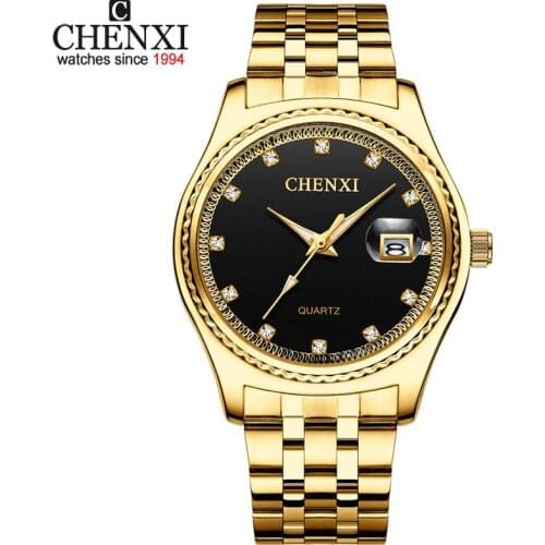 CHENXI Luxury Mens Watches Top Brand Gold Steel Quartz Watch Men Casual Waterproof Business Date Clock Fashion Male Wrist Watch