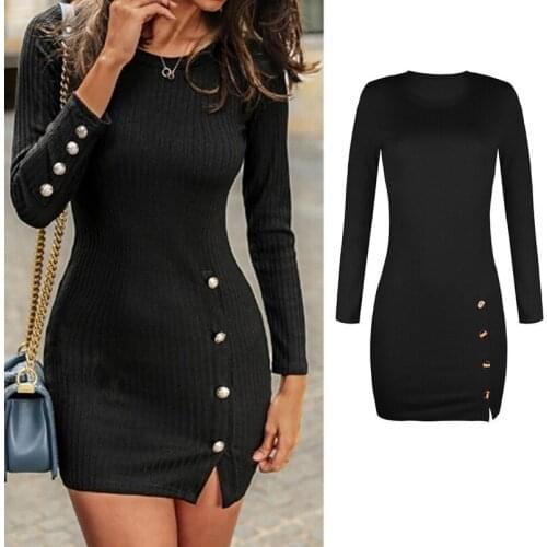 Модные вязаные платья ECTIC China At AliExpress