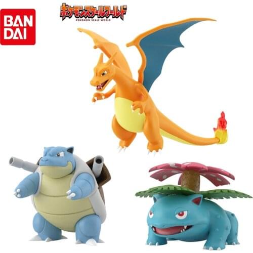 Bandai Genuine Pokemon Scale World Kanto Region Anime Figures Charizard Blastoise Venusaur Action Figure Collections Model Toys