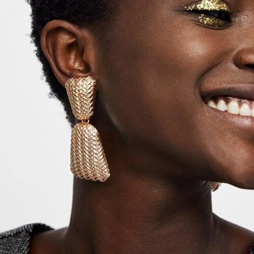 Geometric Earrings Alloy Gold Za earrings Female 2018 Dangle Earring For Women Drop Earring Jewelry Oorbellen Brincos Aretes