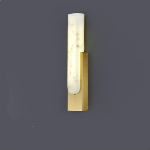 Creative Copper wall Light Living Room Luxury Jade Wall Lamp Bedroom Bedside Light Designer Background Wall Marble lamp G4 LED