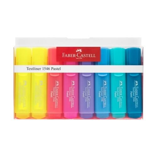 Faber-Castell 1546 Pastel Highlighter Pen 8 PCs Highlighter Pen Package