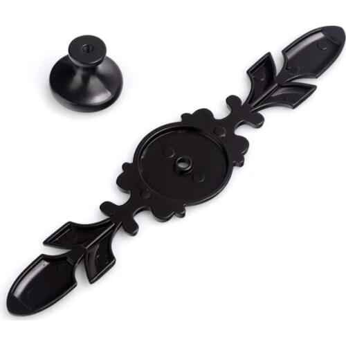 Furniture Hardware Black Drawer Cabinet Pull Handle Knobs Single Hole L:120mm/170mm