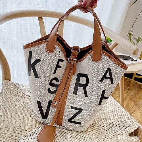 Fashion Printing Letters Women Handbags Large Capacity Tote Bags for Women 2020 New Quality Big Canvas Bucket Womens Bag Purse
