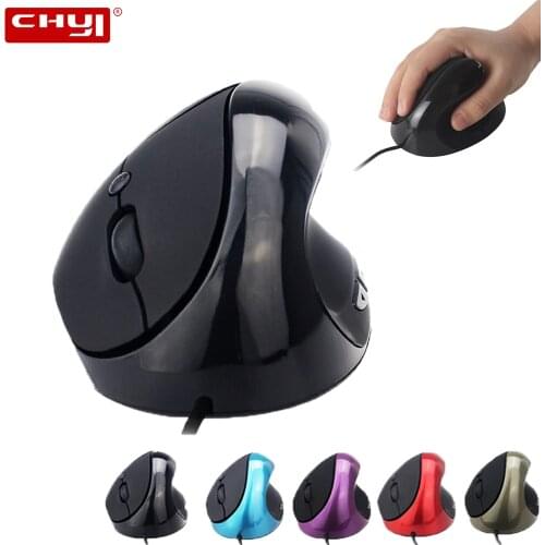 CHYI Wired Vertical Mouse 1600 DPI USB Optical Computer Mause With 5 Buttons Ergonomic Upright PC Gamer Mice For Laptop PC Mac