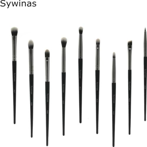 Eyebrow Eyeshadow Brush Set Sywinas 9pcs Blending Eyelash Eyeliner Cosmetics Make Up Kit Professional Eye Makeup Brush Set