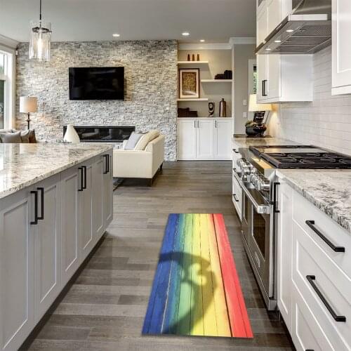 Non-Slip Floor Mat Rainbow Entrance Doormat Self-Service Laundry Bath Mat Carpet Laundry Room Decor Balcony Rug