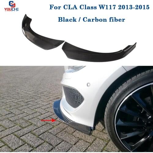 Carbon Fiber Front Bumper Splitter Spoiler For Mercedes W117 CLA Class 2013 - 2016 Pre-facelift CLA180 CLA200 CLA250 CLA45 AMG