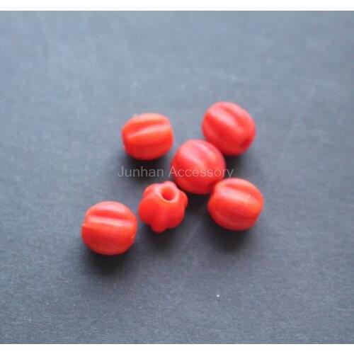 30Pieces /lot 8mm Glass lampwork beads pumpkin Beads Solid Red Color for jewelry &DIY