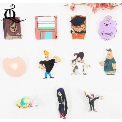 TQ 1 PCS mix Robot Cartoon Badges for Backpack Kawaii Acrylic Badges Clothes Icons on Backpack Pin Brooch Badge Decoration Z20