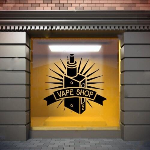 Vape Shop Words Wall Decal Window Sticker Vape Shop Vaping Vape Store Logo Glass Decals Vinyl Removable Wall Stickers Art LC072