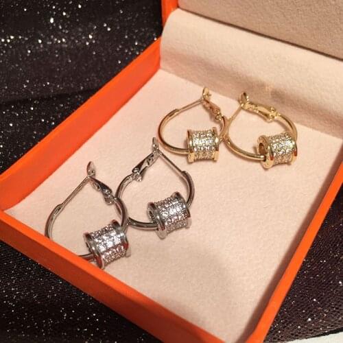 Top Quality Fashion Micro Pave AAA+CZ Crystals Letter Charms Circle Hoop Earrings For Women Party Jewelry