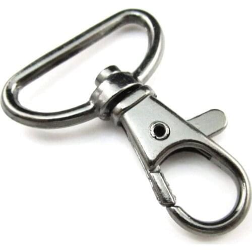 ZENTEII 25mm Keychain Swivel Lobster Black Clasp Clips Hook Key Chain Handbag Strap Split Key Ring For Bag Belt Keychains