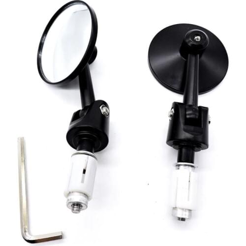 1 Pair 7/8" Handlebar End Mirrors Oval Custom Classic Side Mirrors Chopper Bobber Cafe Racer ATV Quad Rearview Mirrors