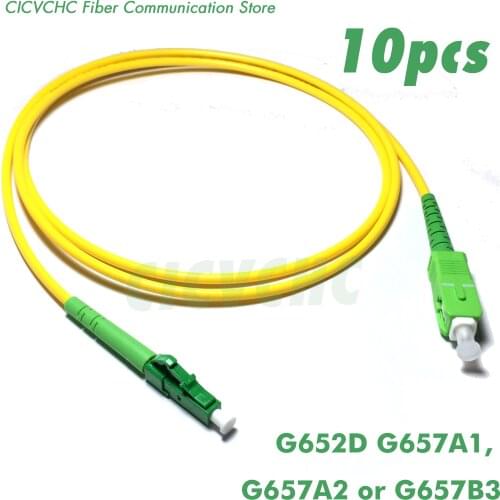10pcs LC/APC-SC/APC Fiber Patchcord-G657B3, G657A2, G657A1 or G652D-3.0mm Cable Jumper