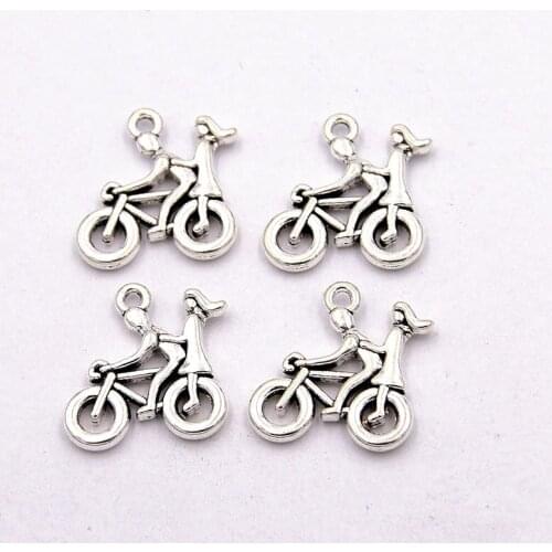 10PCS 19*20mm Picture Color Hollow Happiness Bike Charms Couples Pendant Metal Alloy DIY Necklace Bracelet Handwork Marking