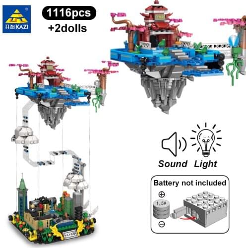 1116Pcs Creative Myths Guanghan Palace Building Blocks Physics Balance City Architecture Bricks Toy For Children Birthday Gifts
