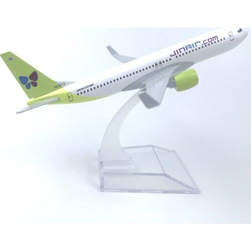 16CM Boeing 737 alloy airplane model Korea Jin Air JIAIr Aviation Gift Office Collection Charm Gift