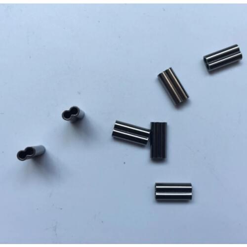 50pcs Silver Fishing Double Oval Brass Tube Double Copper Crimping Sleeves Connector Set Box Fishing Tackle