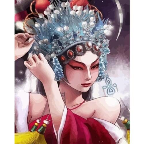 5D DIY Diamond Peking Opera Actress Picture Diamond Mosaic Art Full Drill Cross Stitch Kit Handmade Gift Home Decoration GJ4680