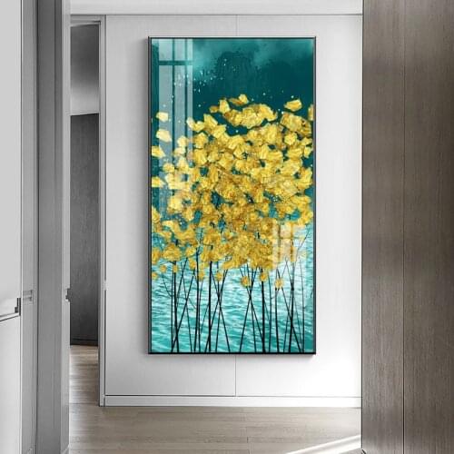 Big Size Abstract Golden Art Picture Wall Poster Modern Style Canvas Print Painting Art for Living Room Unique Home Decoration