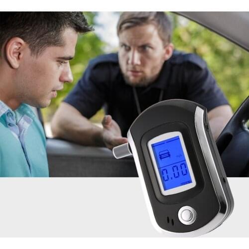 Digital Breath Alcohol Tester Breathalyzer with LCD Dispaly 5 Mouthpieces Police Alcohol Parking Breathalyser High Sensitivity