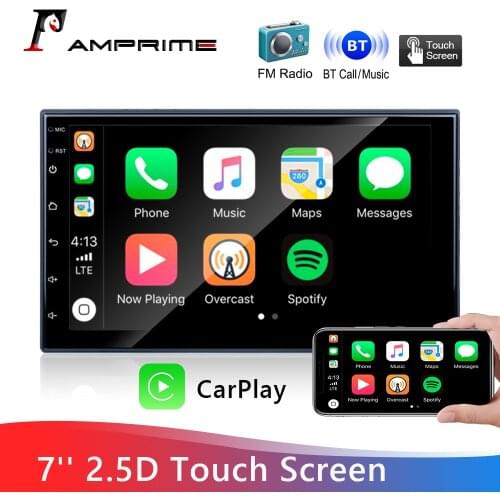 AMPrime 2 Din Car Radio Receiver 7'' 2.5D Multimedia Player with Bluetooth D-Play Universal External Microphone