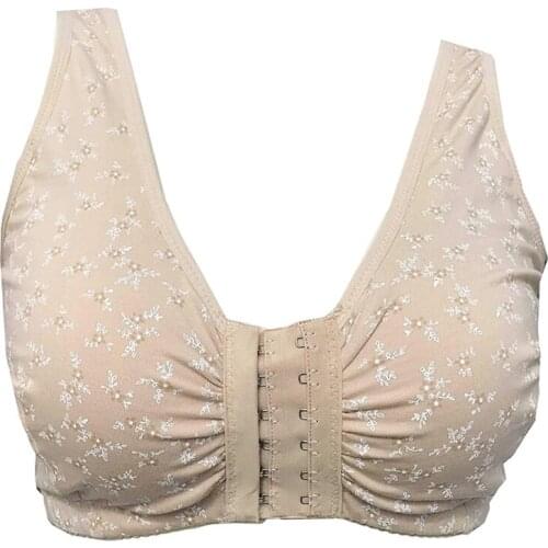 Front-Closure Mastectomy Bra Pocket Bra Floral pattern Bra Insertable Boob Enhancer for Silicone Breast Form Transgender Ajusen